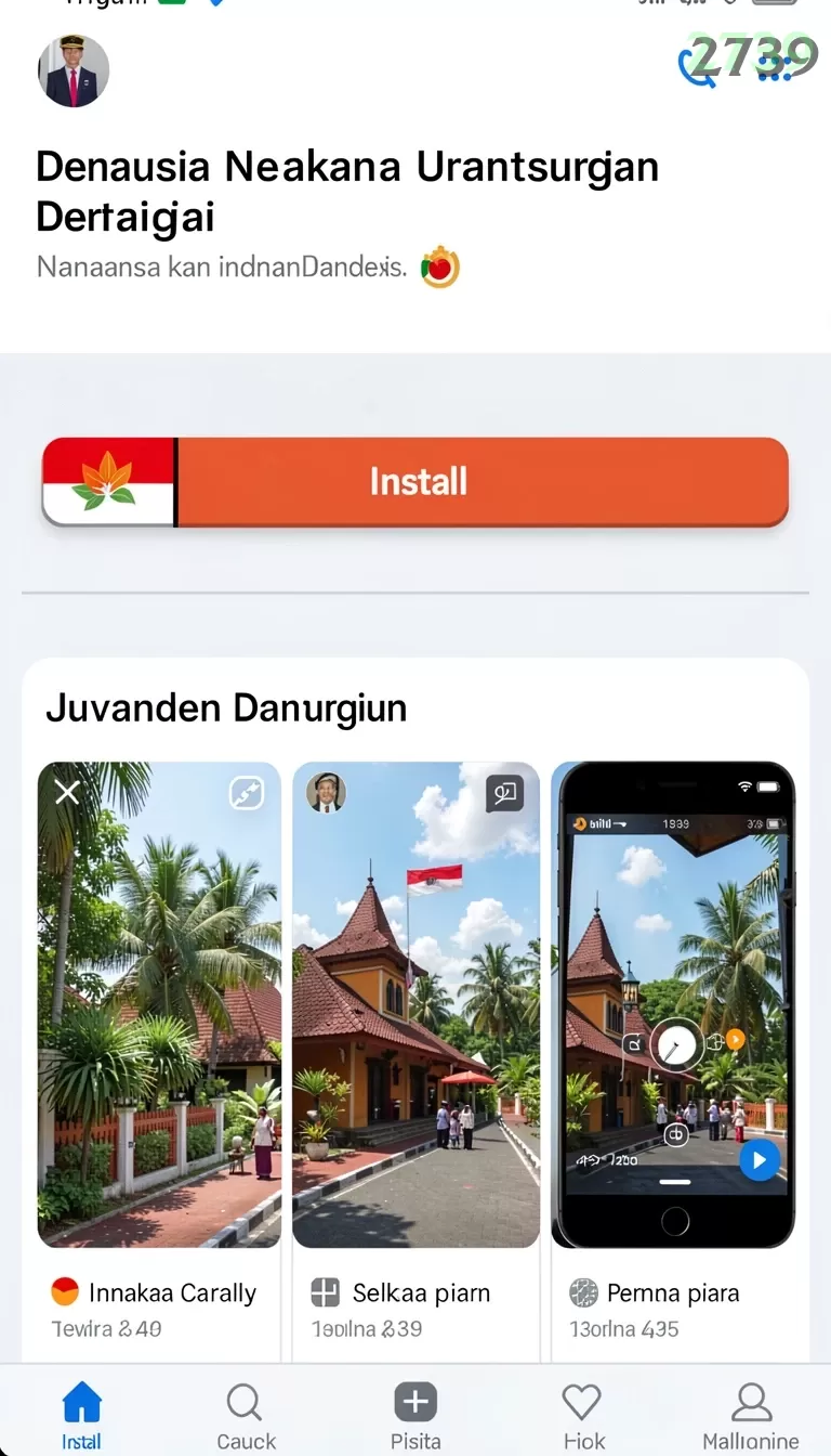 Cuplikan layar JOSS777 — menu navigasi
